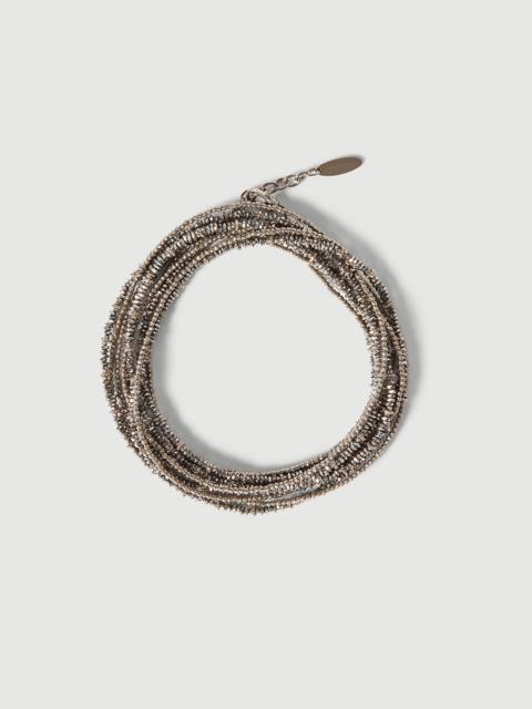 Brunello Cucinelli Hematite and Sterling silver wrap bracelet