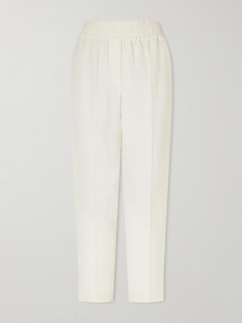 Brunello Cucinelli Cropped Woven Tapered Pants
