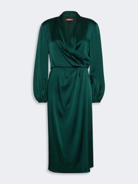Max Mara MISS Flowing envers satin dress - DARK GREEN