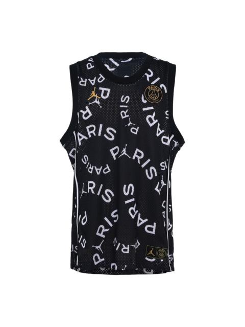 Jordan Air Jordan Paris Saint-Germain Printing Basketball Tops Vest Black CK9669-010