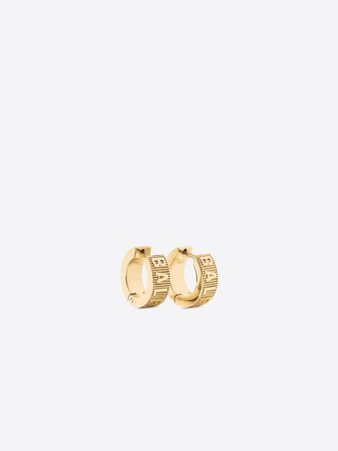 BALENCIAGA Women's Logo Hoop Earrings in Gold