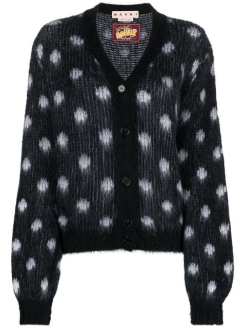 Marni patterned intarsia-knit V-neck cardigan