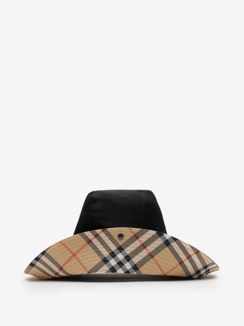 Burberry Check Brim Gabardine Hat