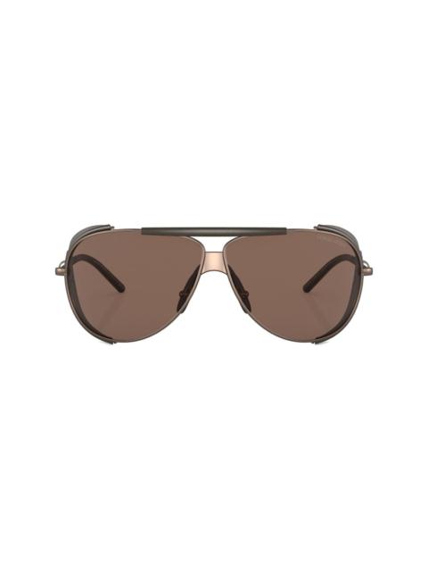 GIORGIO ARMANI double-bridge pilot-frame sunglasses