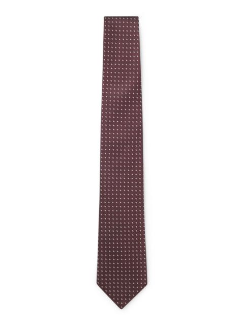 BOSS SILK JACQUARD TIE WITH A MICRO PATTERN