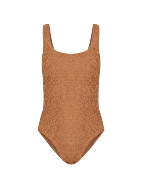 Hunza G square neck crinkle swimsuit