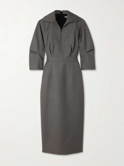 Vivica merino wool-twill midi dress