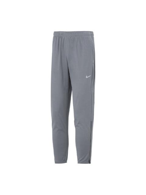 Men's Nike Logo Printing Solid Color Elastic Waistband Drawstring Sports Pants/Trousers/Joggers Gray