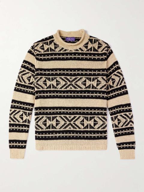Ralph Lauren Mock-Neck Silk-Jacquard Sweater