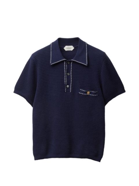 VERSACE cotton knit polo