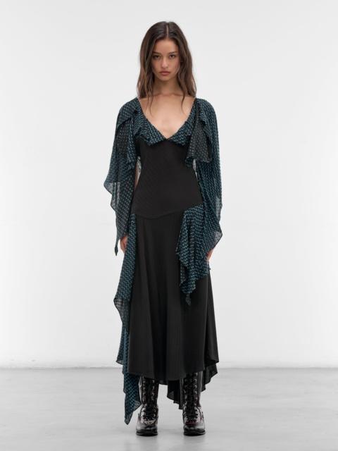 Kiko Kostadinov Black Deconstructed Draping Plexus Dress