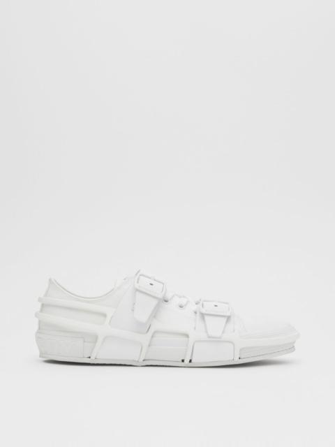 Cotton and Leather Webb Sneakers
