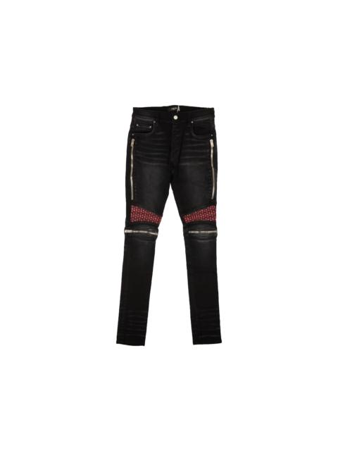 AMIRI AMIRI Pink Velvet PJ MX2 Skinny Jeans Black
