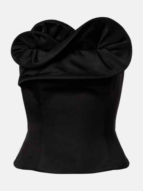 MAGDA BUTRYM Ruffled wool and silk bustier top