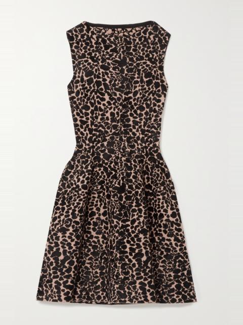 Alaïa Leopard jacquard-knit mini dress