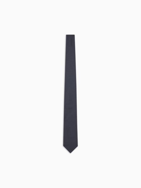 GIORGIO ARMANI PURE SILK TIE WITH MICRO POLKA-DOT JACQUARD