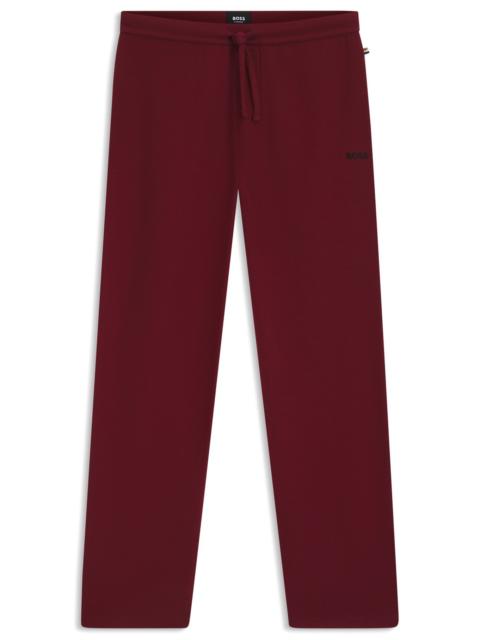 BOSS EMBROIDERED-LOGO PYJAMA BOTTOMS IN A COTTON BLEND