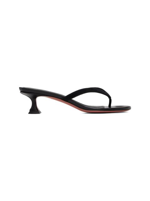 Amina Muaddi Black Juliette Thong Heeled Sandals