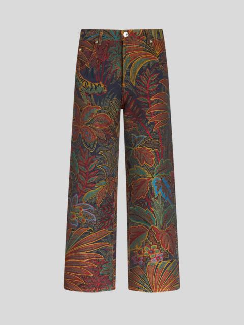 Etro JACQUARD JEANS WITH FOLIAGE PATTERN