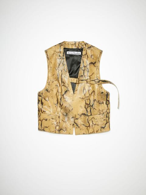 Acne Studios Fitted leather vest - Beige/black