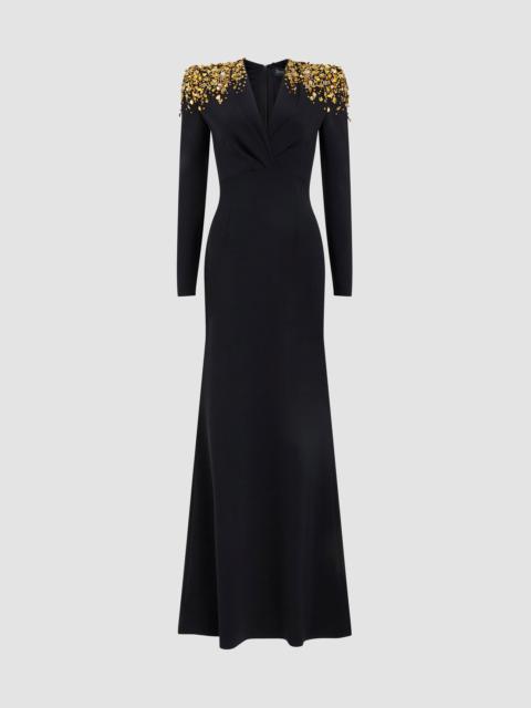 JENNY PACKHAM Women's Quicksilver Embellished Gown - Liquorice