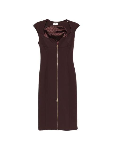 ELISABETTA FRANCHI zip-up midi dress