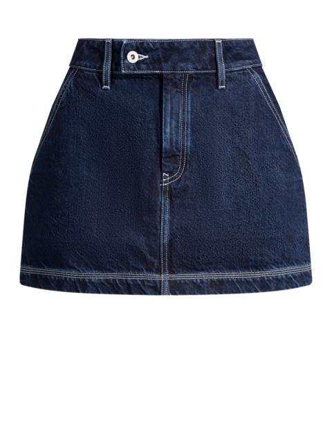 HUGO DENIM MINI SKIRT WITH CONTRAST STITCHING