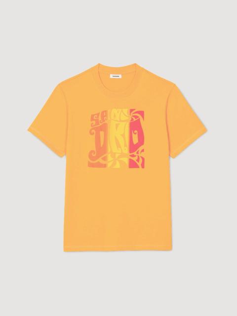 Sandro WAVE PRINT COTTON T-SHIRT