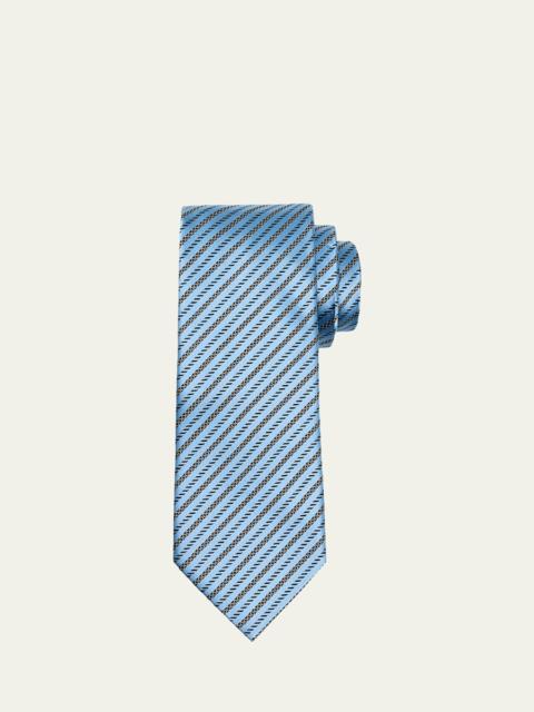 Men's Satin Micro-Stripe Silk Tie