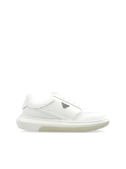 てんとう虫専用【美品】ARMANI COLLEZIONI ホワイトレザー EMPORIO ARMANI Leather sneakers with signature logo and