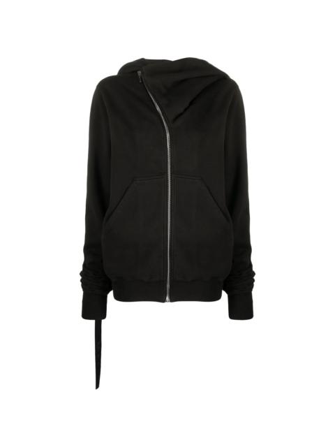 Rick Owens DRKSHDW asymmetric zipped cotton hoodie