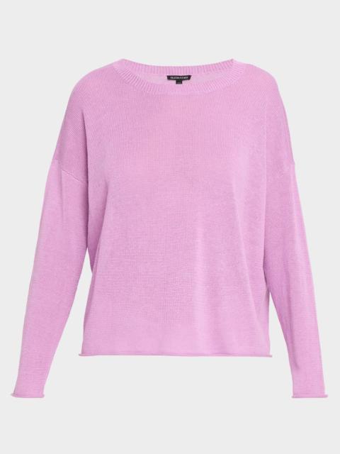 EILEEN FISHER Crewneck Organic Linen-Cotton Sweater