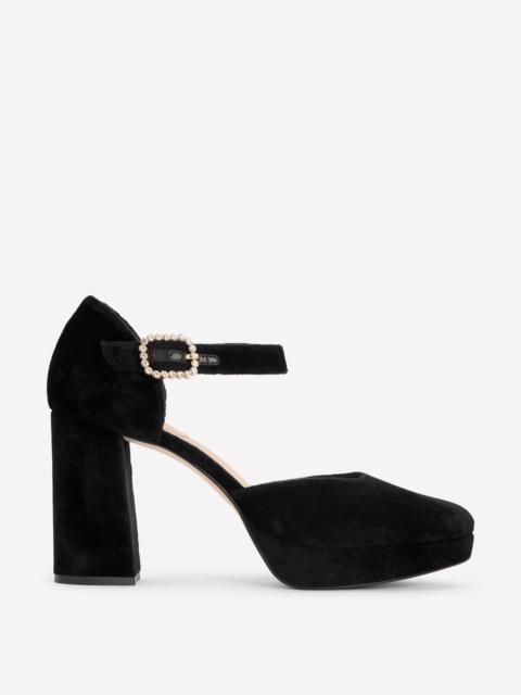BODEN Jewelled Buckle Platform Heels-Black