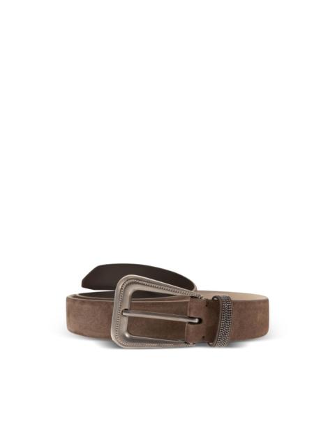 Brunello Cucinelli embellished buckle suede belt