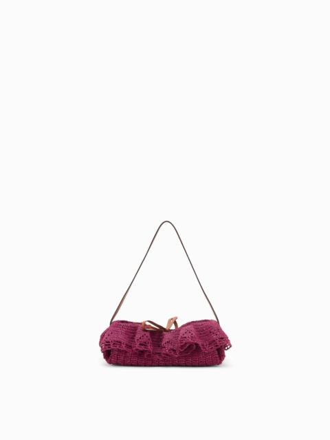 ULLA JOHNSON Marina Raffia Ruffle Pouchette