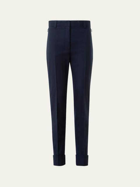 AKRIS Marilyn Wool Stretch Flannel Bootcut-Leg Ankle Pants