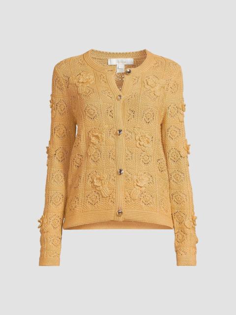 Lilly Pulitzer Women's Lenalie Floral-Crochet Cardigan - Rattan Metallic Crochet
