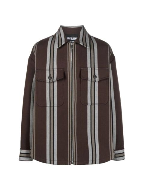 striped shirt jacket