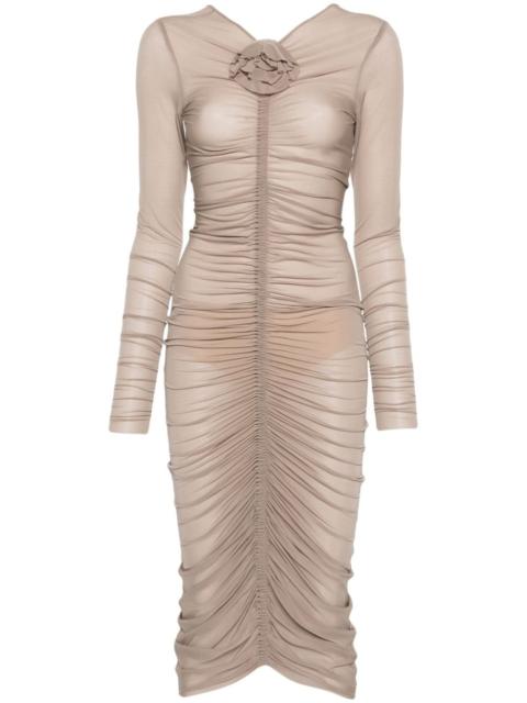 MAGDA BUTRYM flower-detailing sheer dress
