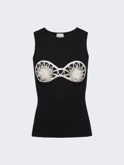 Crochet Bra Tank Top Black