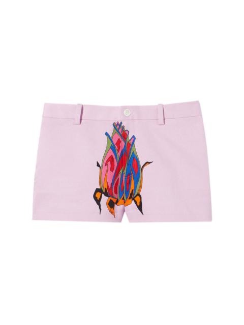 graphic-print cotton shorts