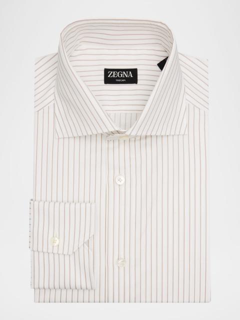 ZEGNA Men's Trecapi Cotton Narrow Double-Stripe Dress Shirt