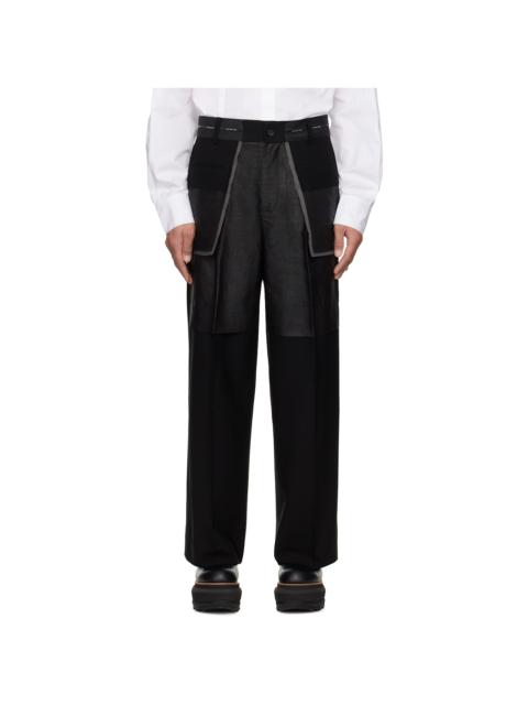 FENG CHEN WANG Black Deconstructed Patchwork Trousers