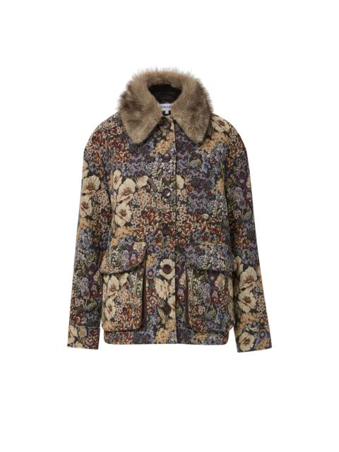 VERONICA BEARD BLAKE REMOVABLE-COLLAR BROCADE COAT