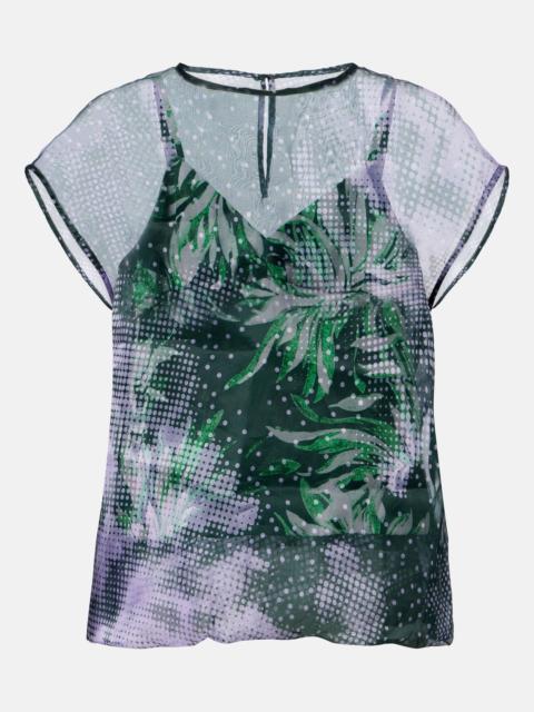Dries Van Noten Printed silk organza top