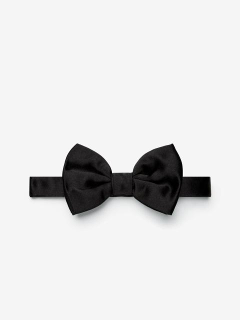 CORNELIANI Black pure silk satin bow tie