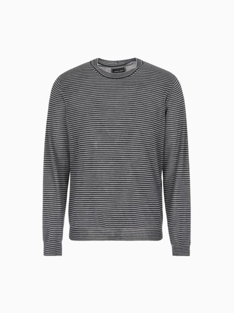 GIORGIO ARMANI Icon striped cashmere crew-neck jumper