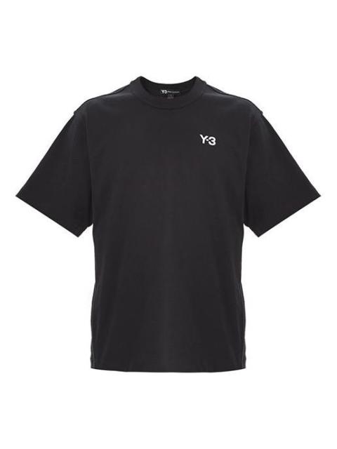 Men's Y-3 Alphabet Logo Casual Short Sleeve Black T-Shirt FP8696