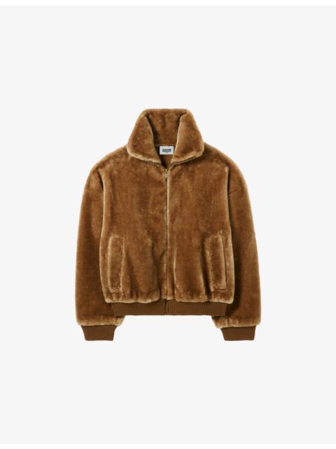 Claudie Pierlot Zipped High-Neck Faux-Fur Coat