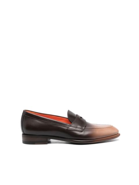 Santoni ombrÃ©-effect leather loafers